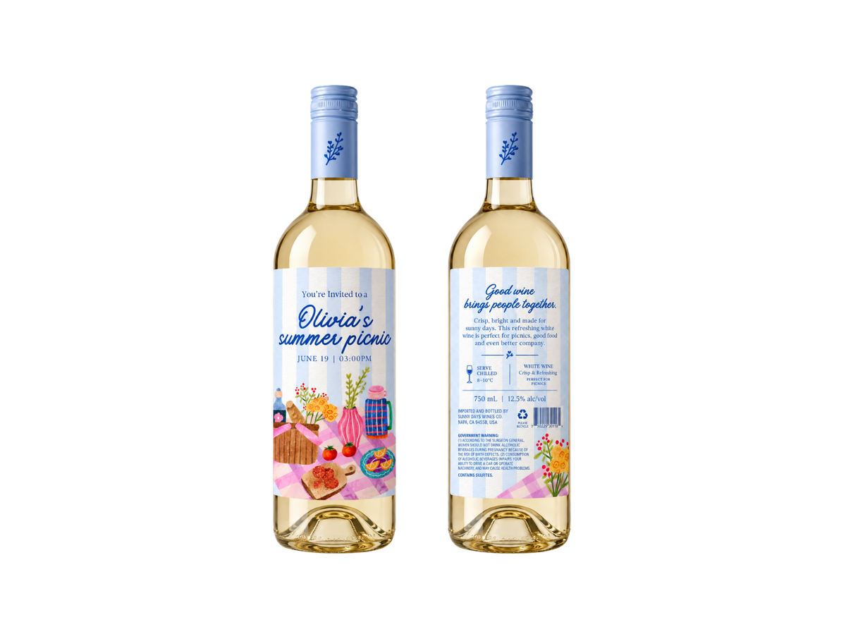 Custom label Wine Bottle
